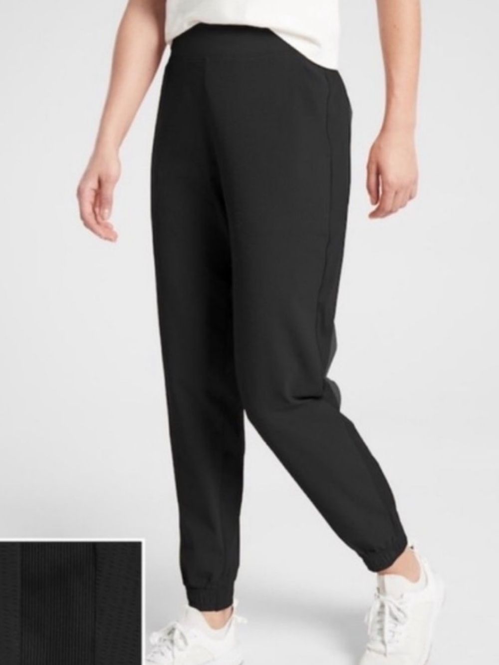 Athleta Textured Brooklyn Joggers Black Pants | Size 6, 28” Inseam